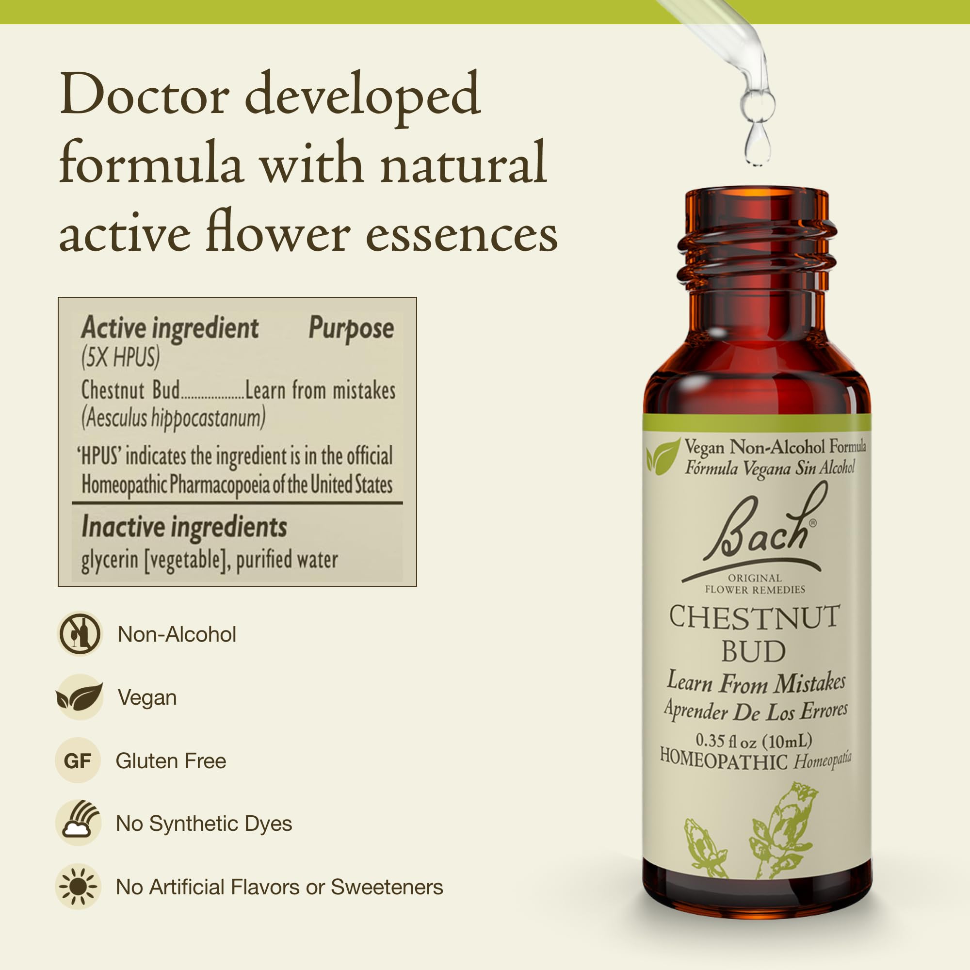 Bach Original Flower Remedies Chestnut Bud label