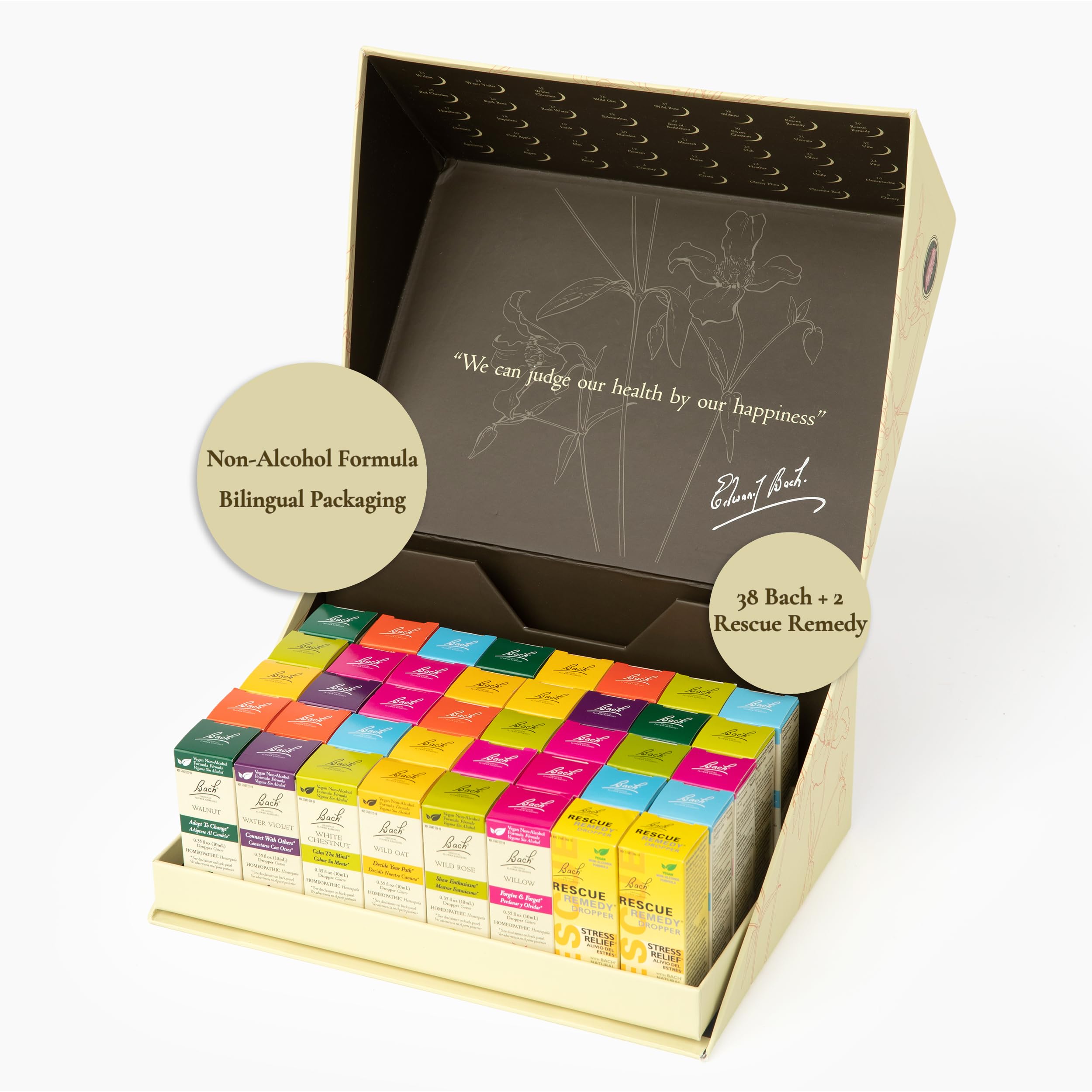 Boxed set of Bach Original Flower Remedies in non-alcohol formula