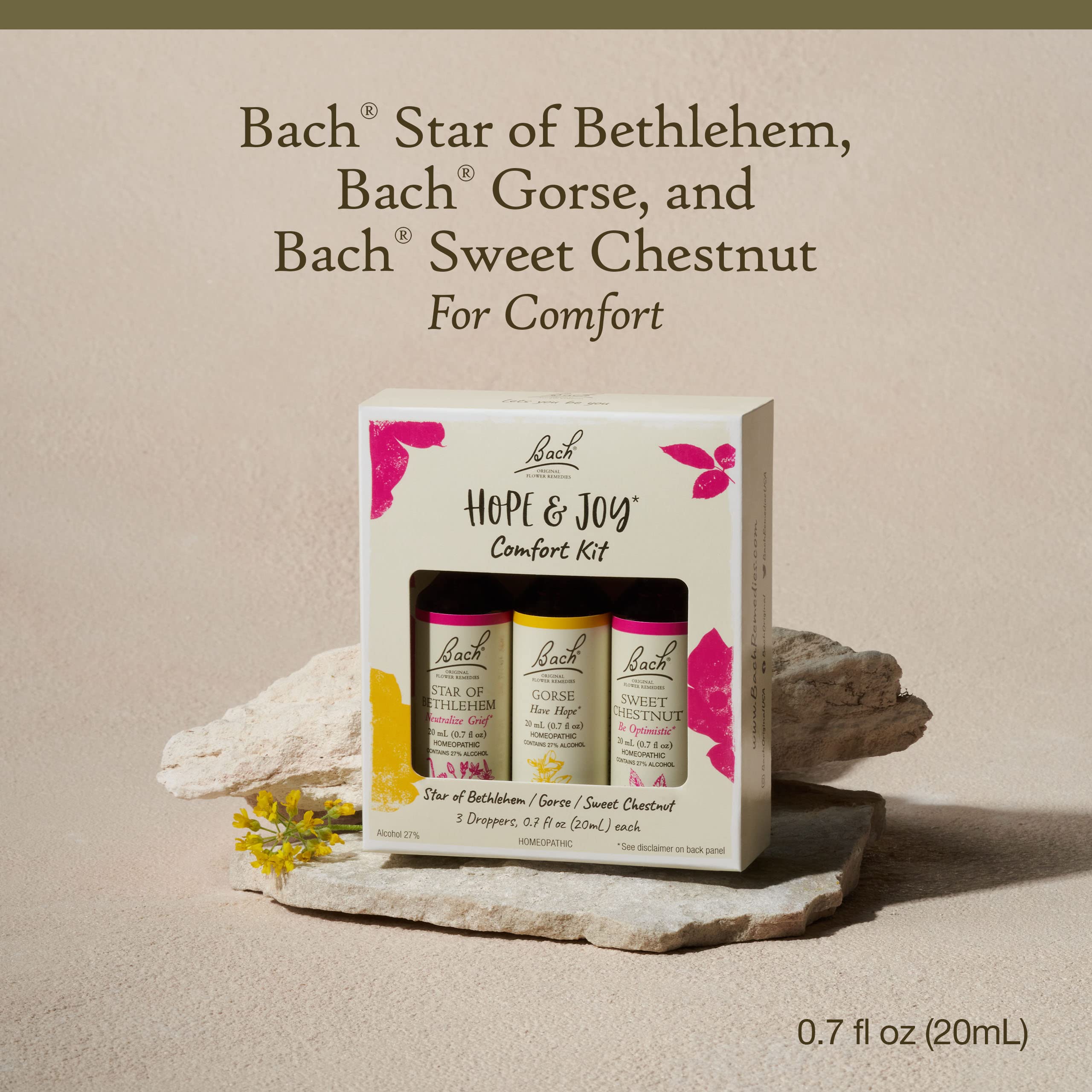 Three bottles shown in the Hope and Joy Kit