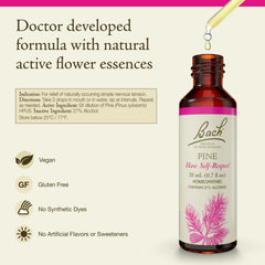 Pine flower remedy being added to a glass of water