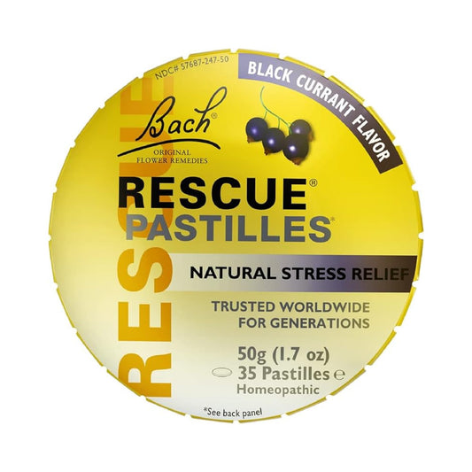 Bach Rescue Blackcurrant Pastilles 50g Pack of 2 – front view