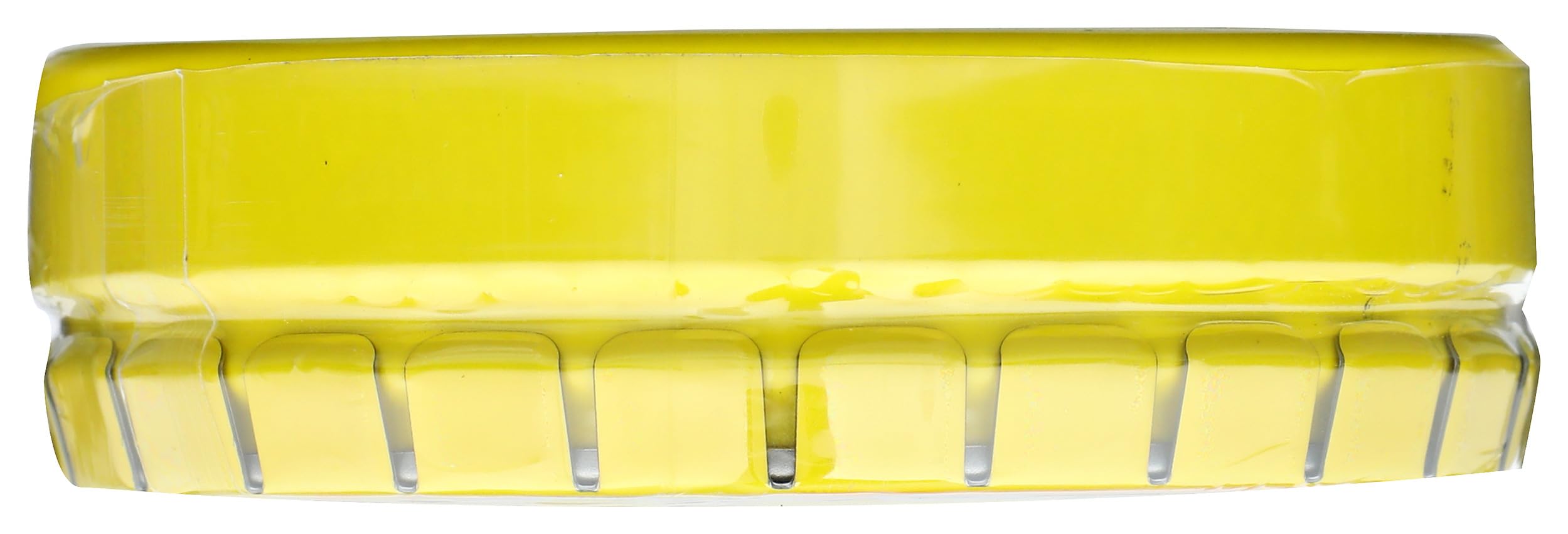 Side view of tin with label and branding