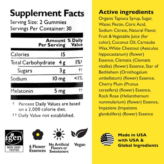 Bach RESCUE PLUS Melatonin Sleep Gummies bottle side profile