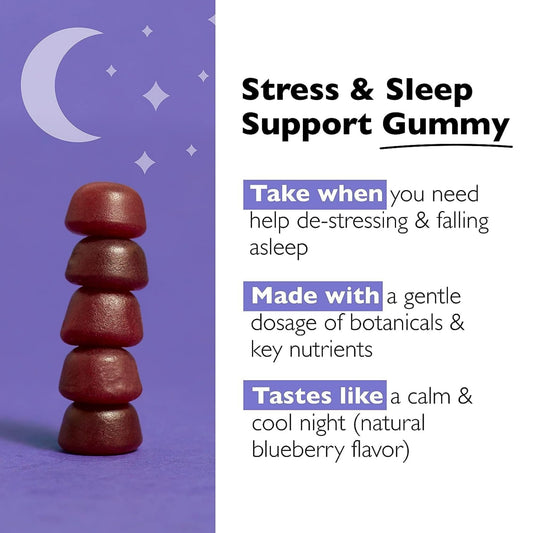 Packaging side view of BACH RESCUE PLUS Sleep & Stress Gummies