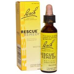 Close-up of Bach Rescue Remedy dropper bottle