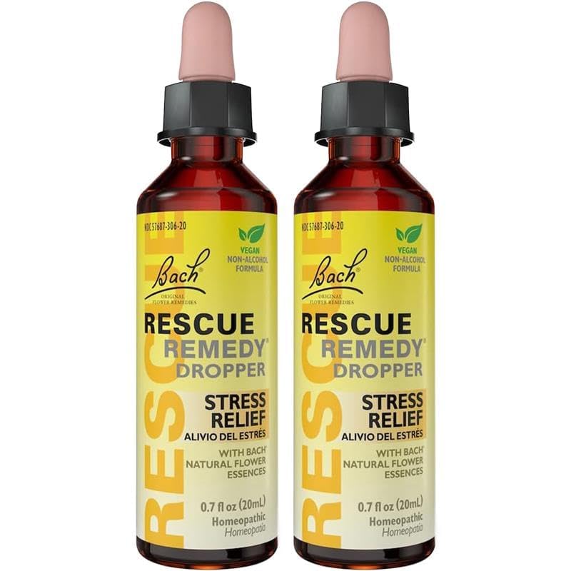 Two-pack Bach Rescue Remedy Dropper 20mL front view