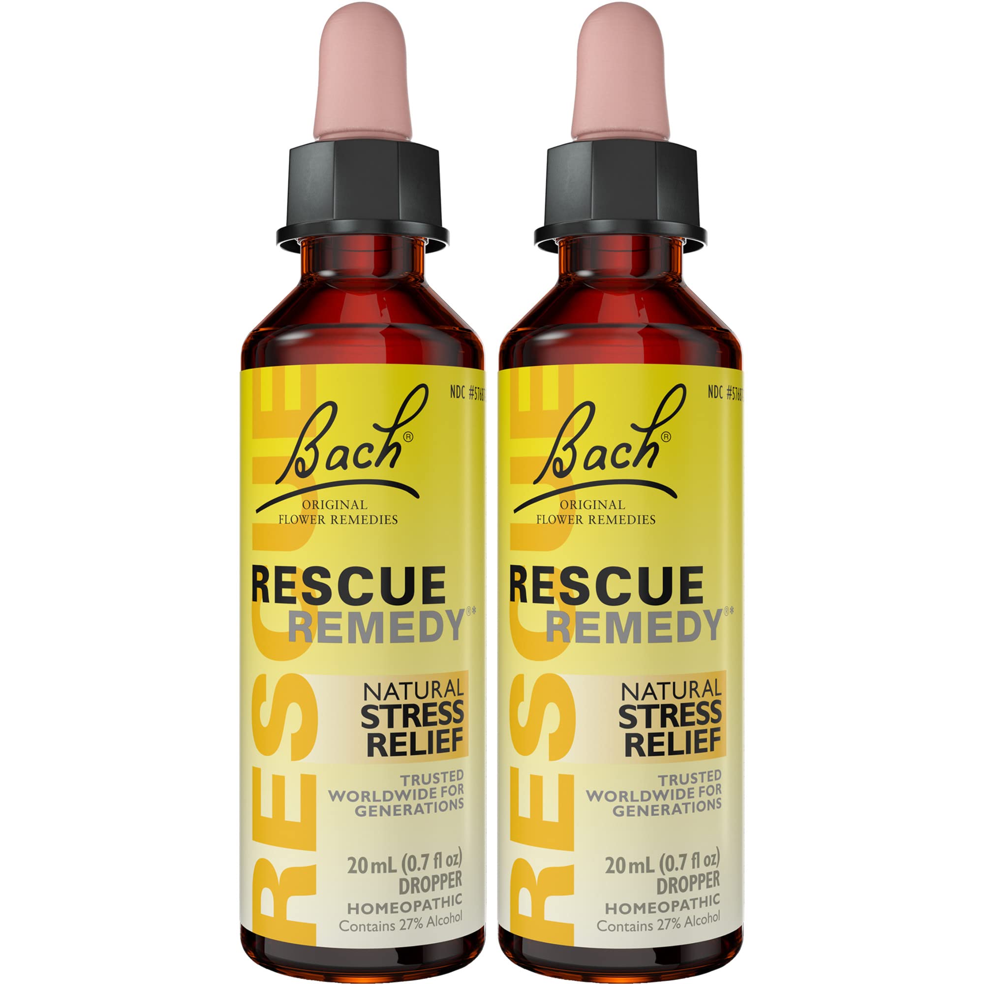 Bach RESCUE Remedy dropper bottles 2-pack, 20 mL each