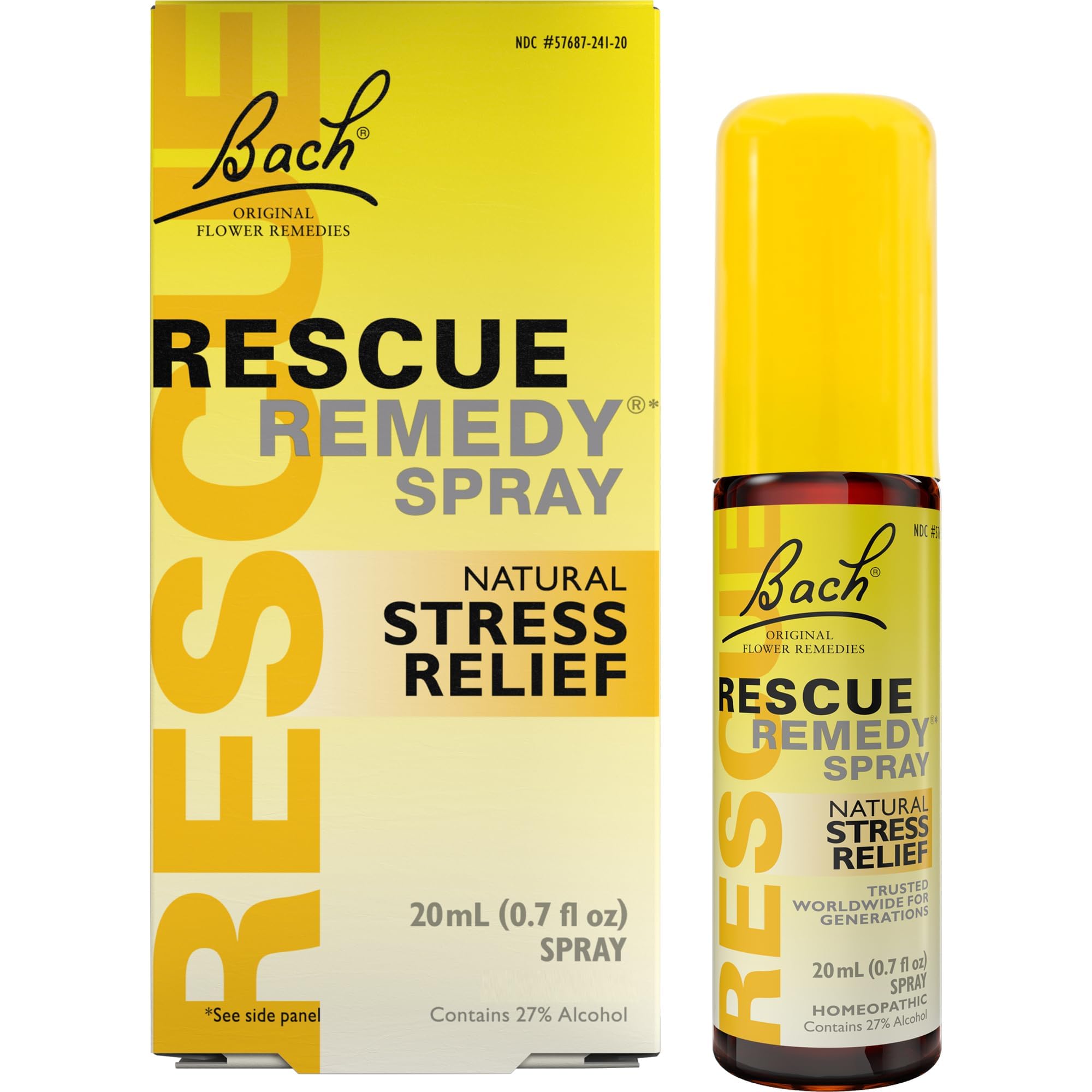 Front view of Bach Rescue Remedy Spray bottle (0.7 fl oz)