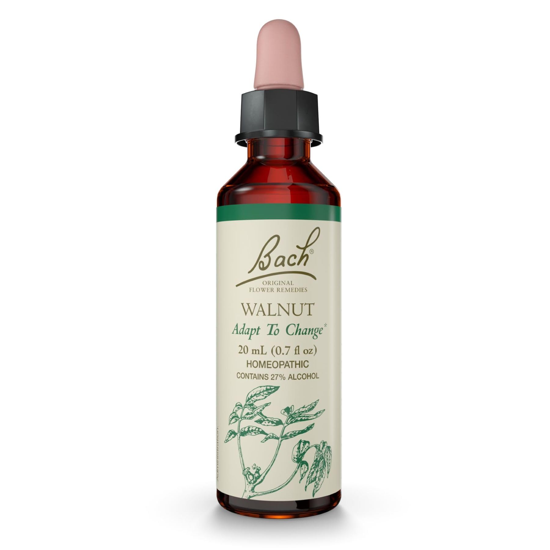 Bottle of Bach Walnut Remedy with walnut flower essence