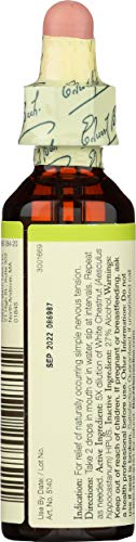 Close-up view of Bach Original Flower Remedies White Chestnut label