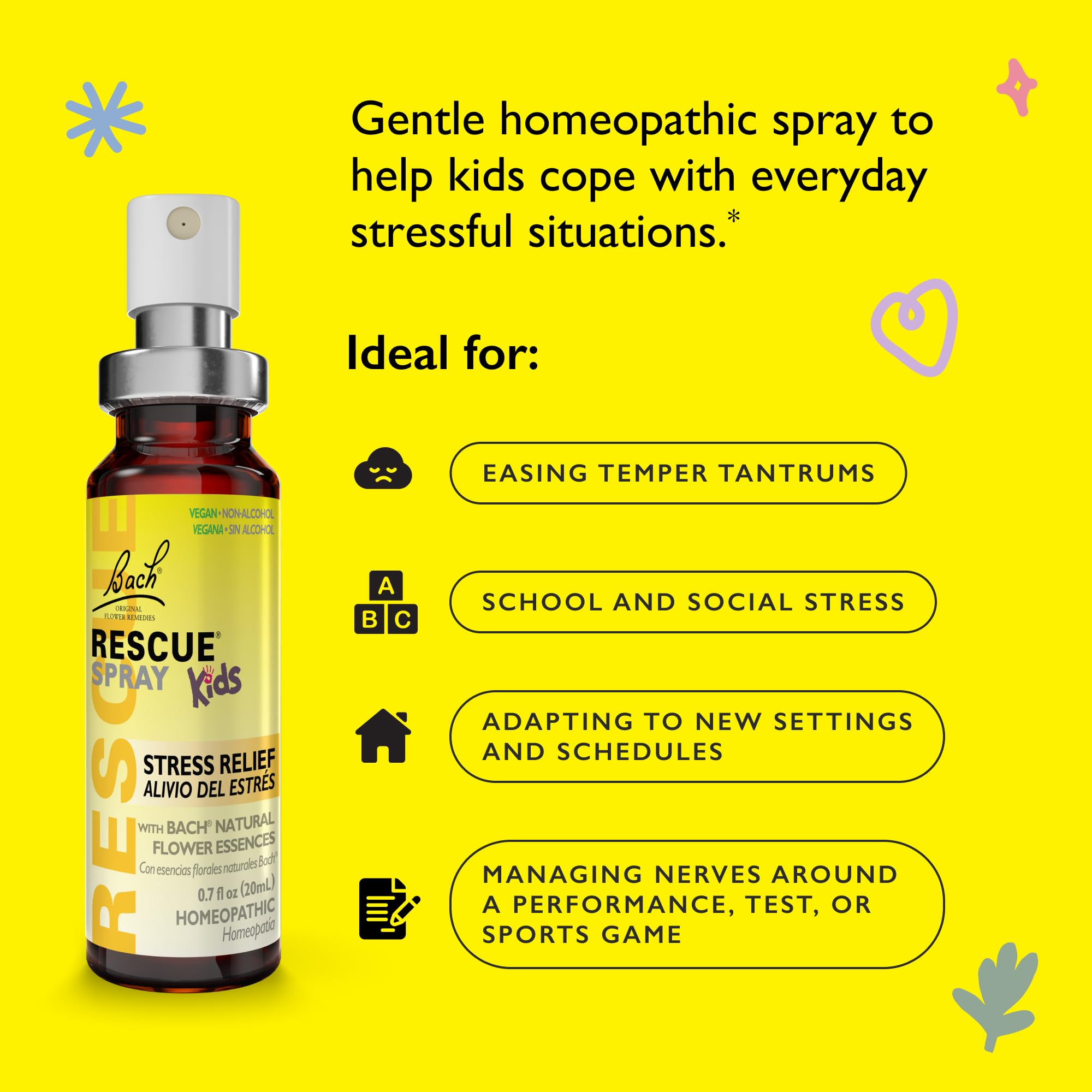 Illustration of RESCUE flower essence blend for kids