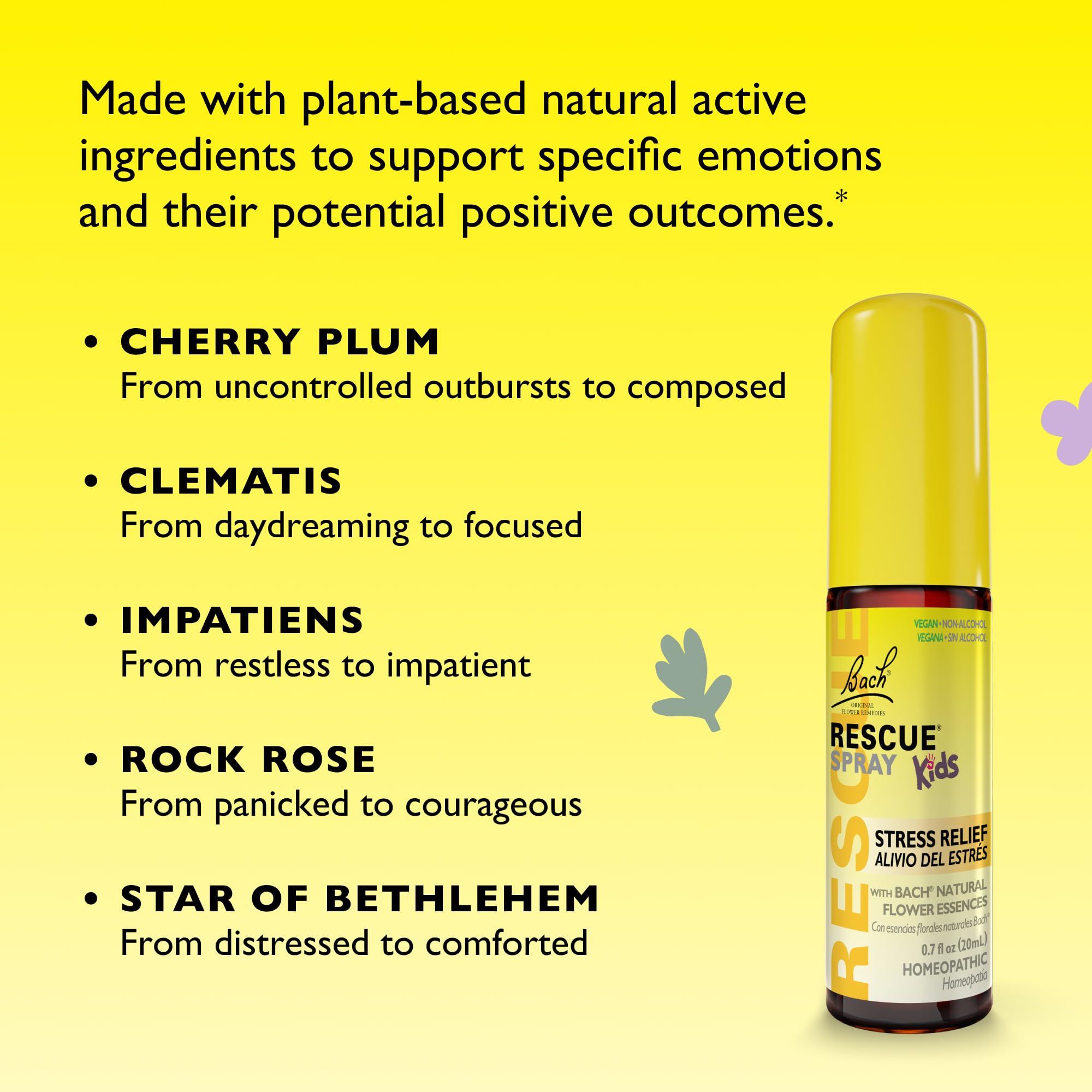Bilingual English/Spanish packaging for RESCUE Kids Spray