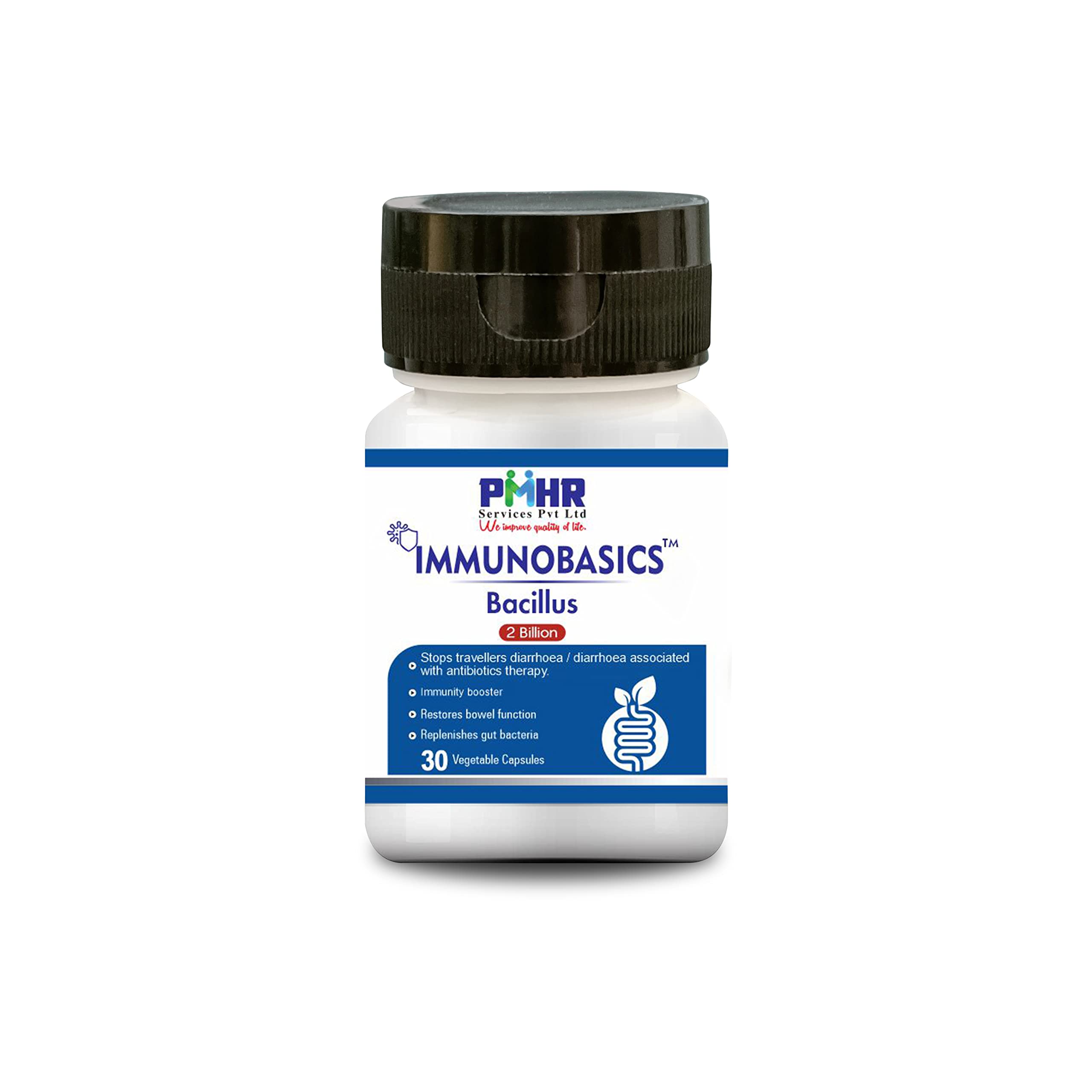 Bacillus clausii 2 Billion CFU probiotic capsules for digestive health, 30 vegan capsules