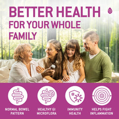 Prebiotic blend with moringa and dandelion root next to probiotic spores