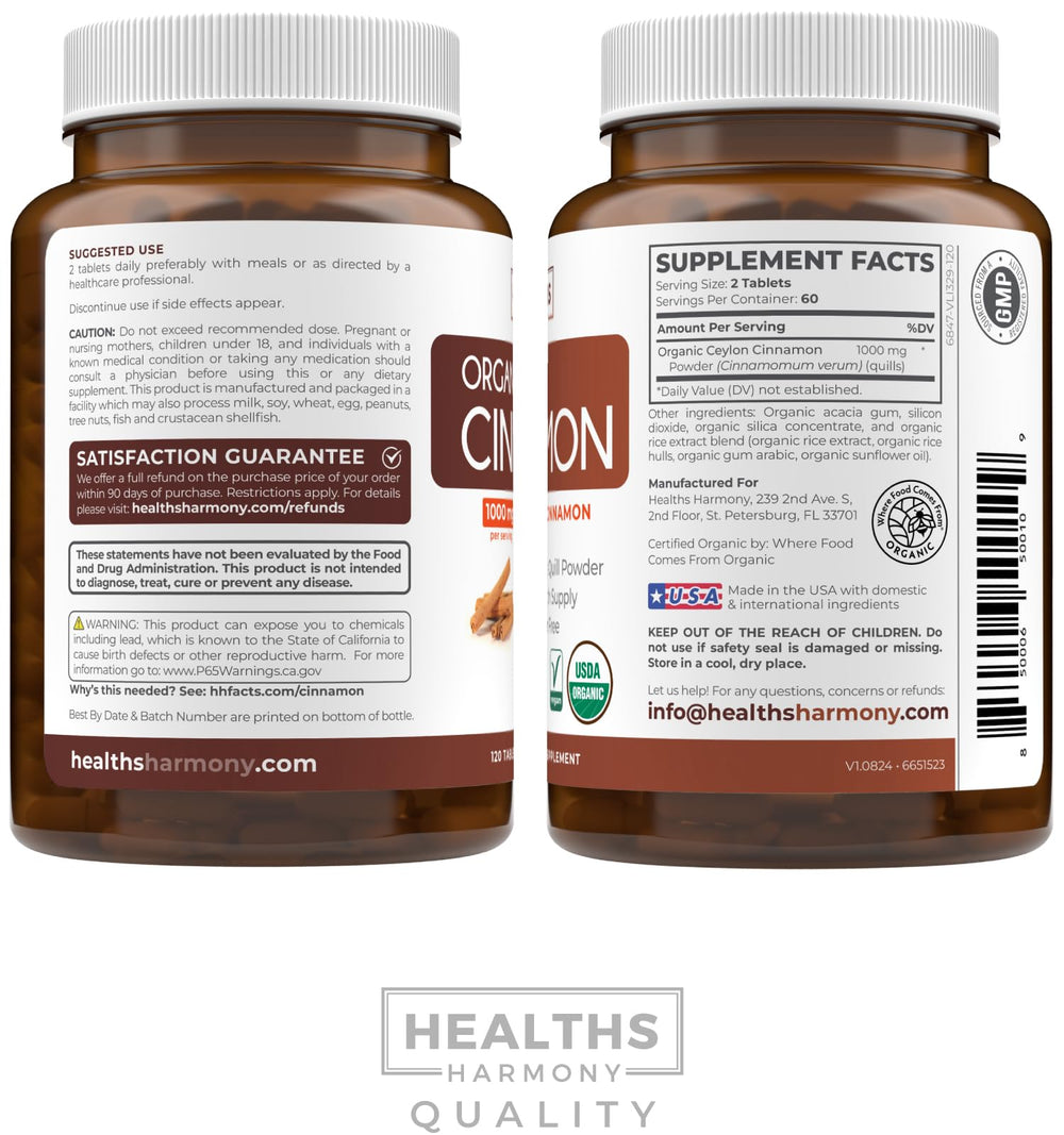 Back of label showing ingredients and directions