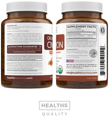 Back of label showing ingredients and directions