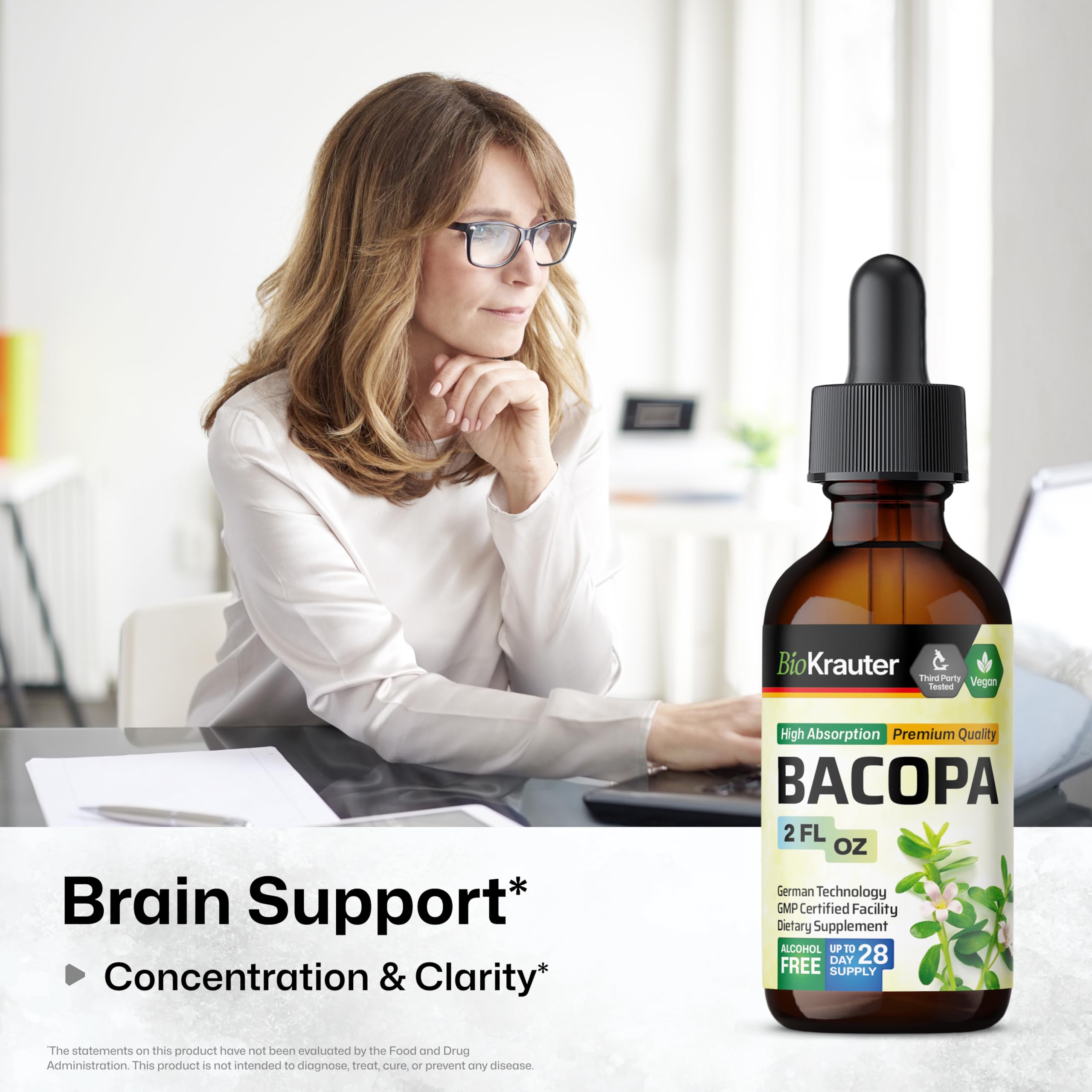 Ingredients: water, glycerin, Bacopa Monnieri extract