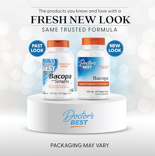 Close-up of Doctor's Best Bacopa with Synapsa bottle
