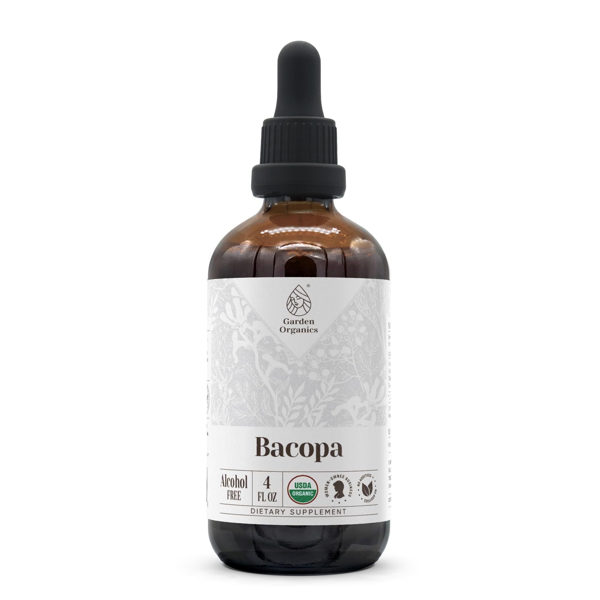 Bacopa USDA Organic Alcohol-Free Tincture bottle 4 oz