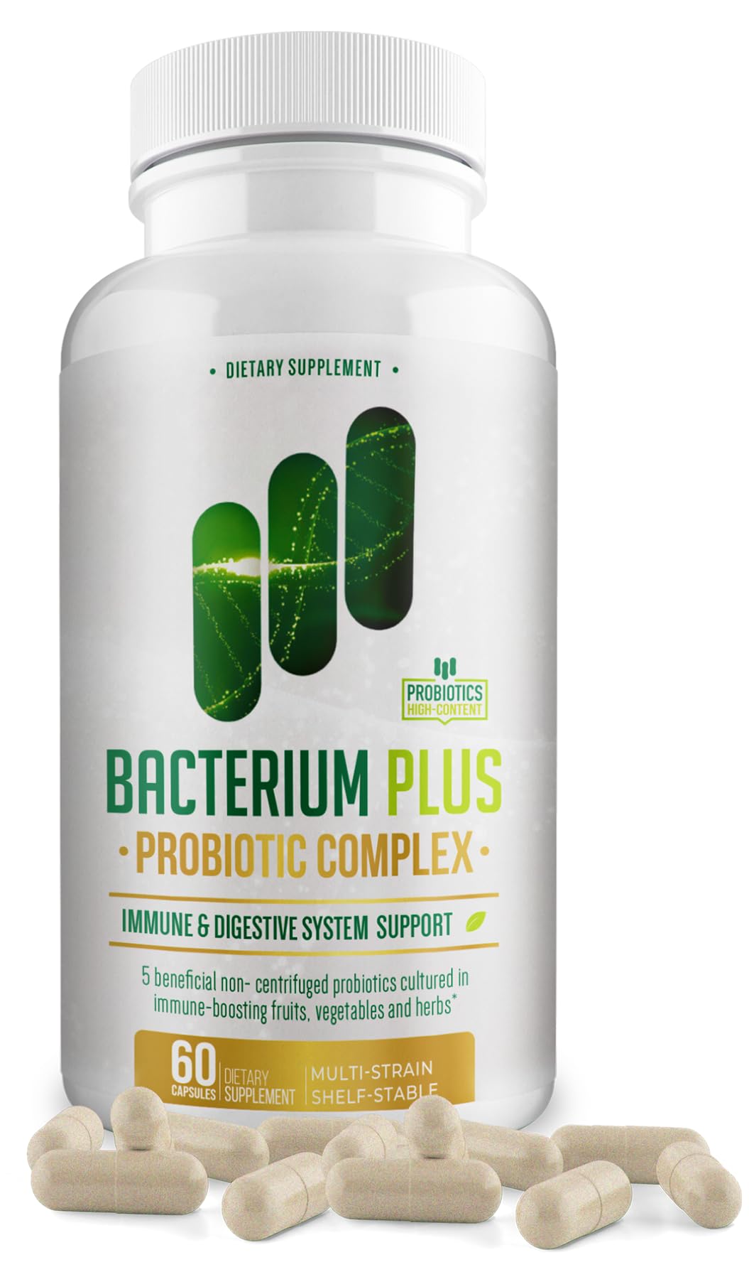 Bottle with Bacterium Plus label visible
