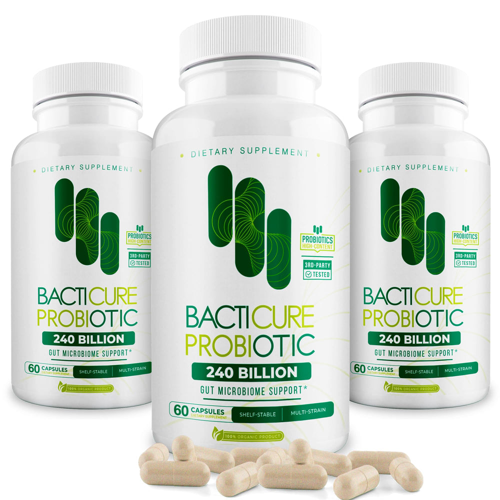 Bacticure Probiotic 180 capsules bottle label