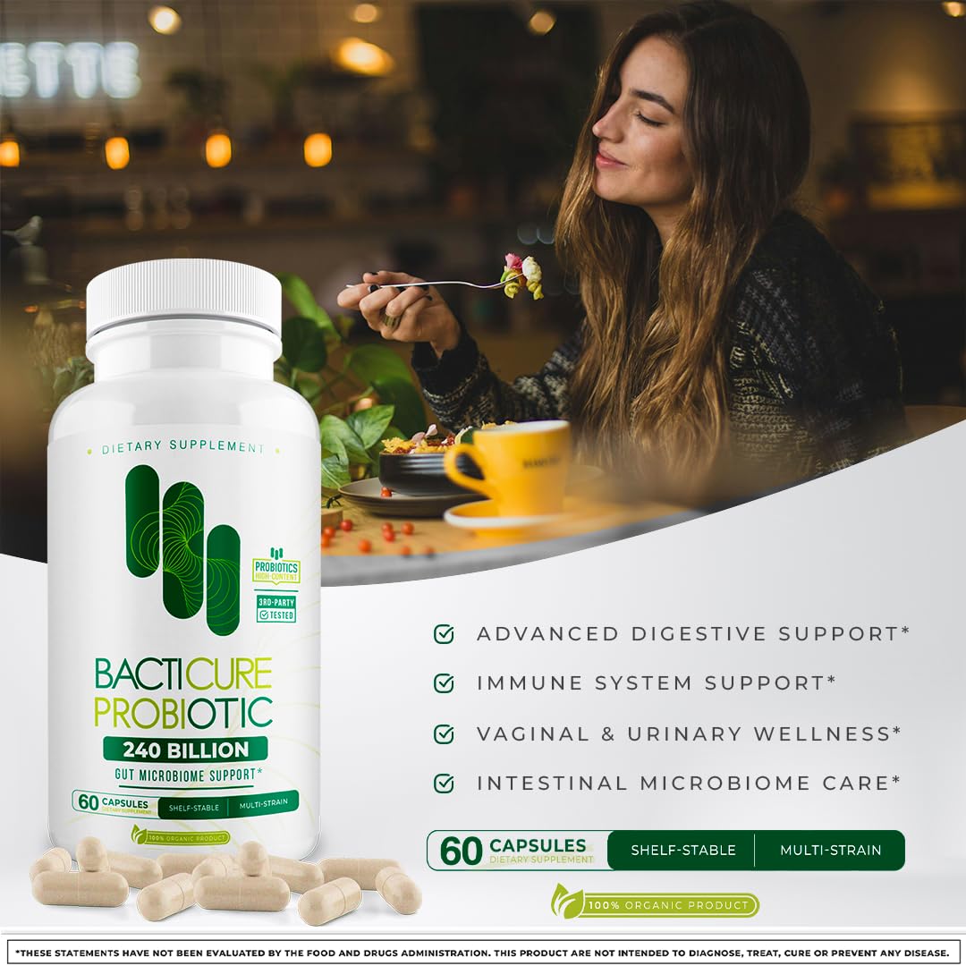 Illustration of colon cleanse benefits with Bacticure Probiotic