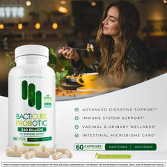 Illustration of colon cleanse benefits with Bacticure Probiotic