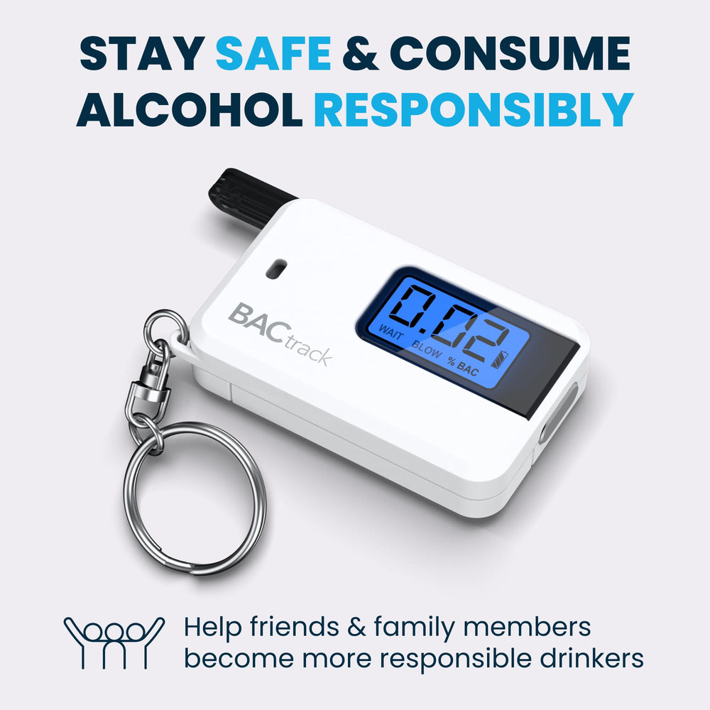 Fold-out mouthpiece on BACtrack Go Keychain Breathalyzer White
