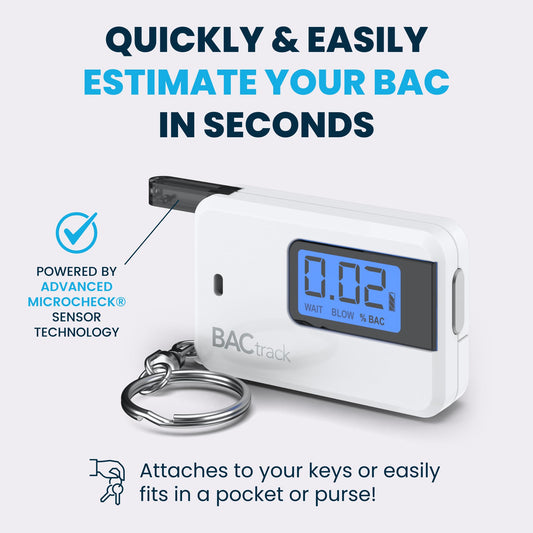 BACtrack Go Keychain Breathalyzer White side view