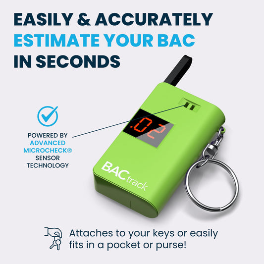 BACtrack Keychain Breathalyzer Green 2 Pack - device display