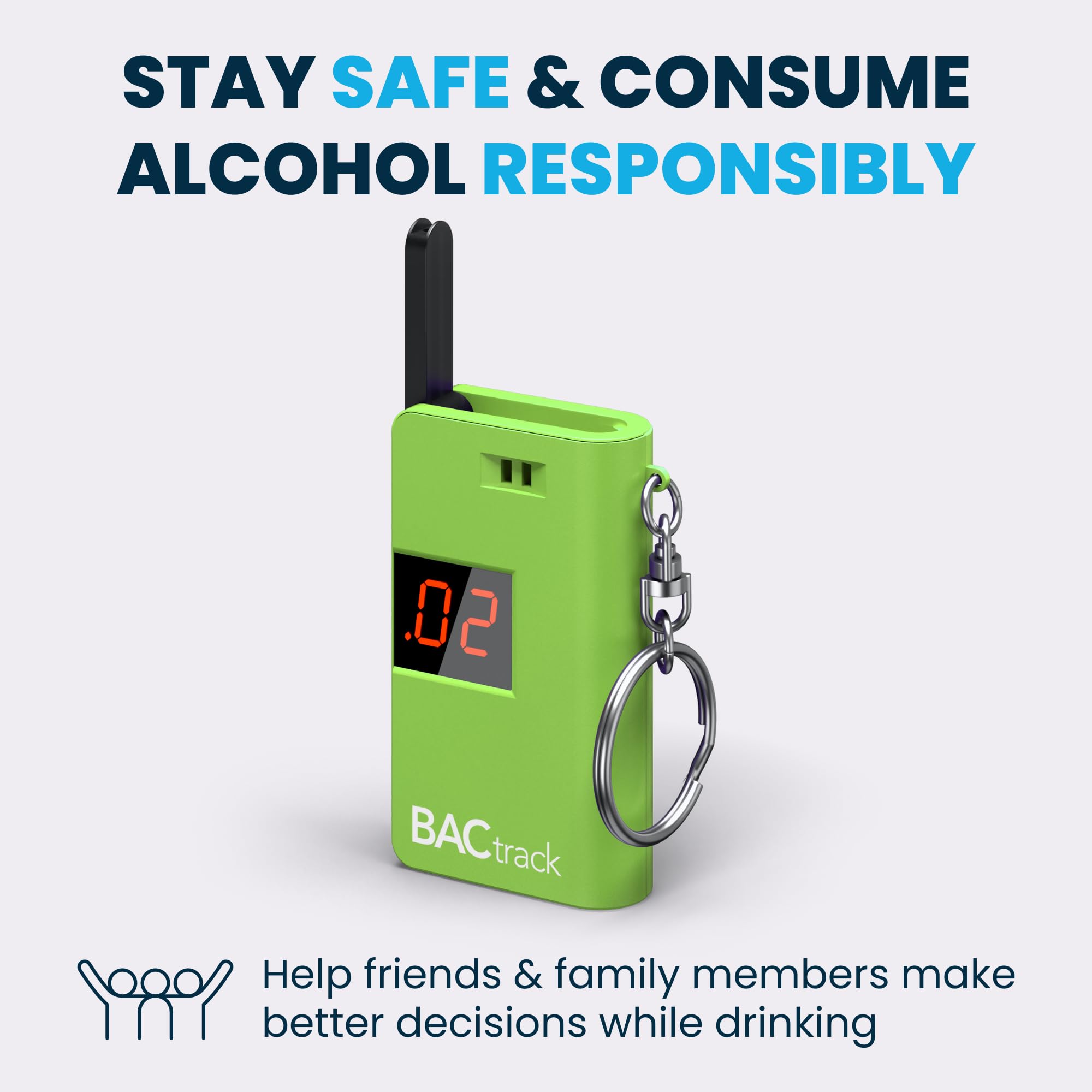 Ultra-compact design of BACtrack breathalyzer in green