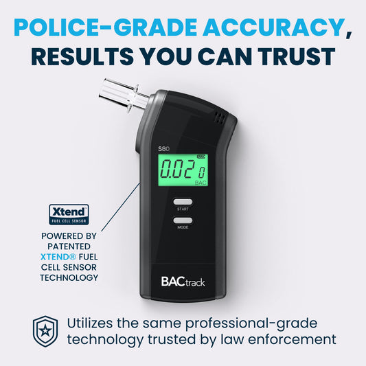 S80 breathalyzer with batteries inserted for operation