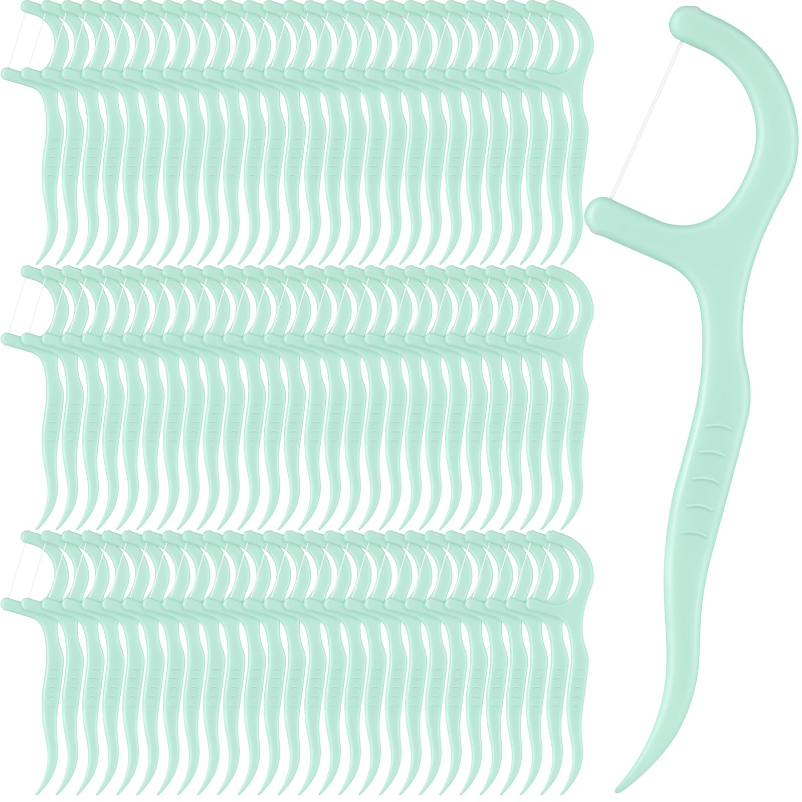 Bulk Baderke floss picks 200 count in light green packaging