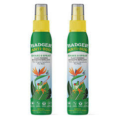 Badger Bug Spray bottle closeup showing rugged, leak-proof design for easy outdoor carry.