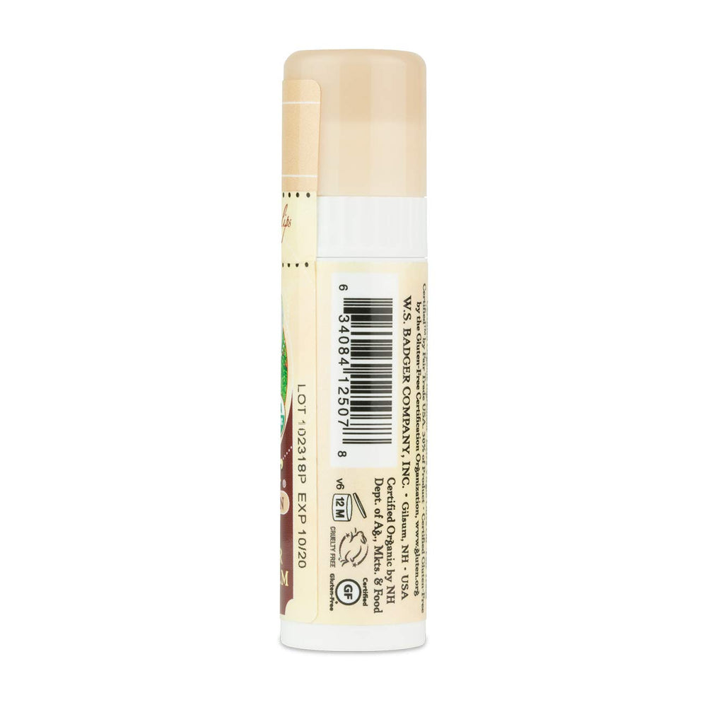 Close-up of texture showing creamy cocoa balm finish