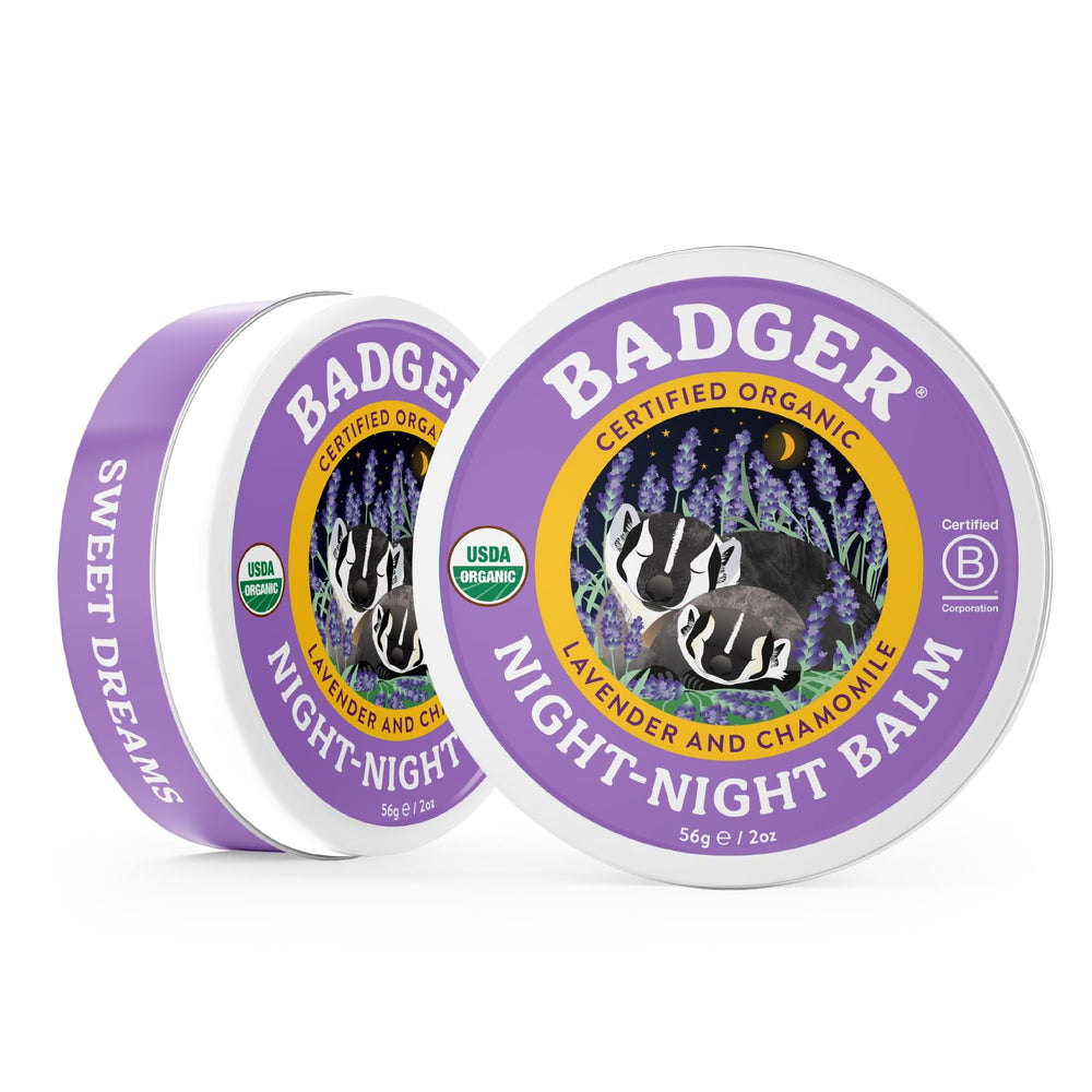 Badger Night Night Balm with natural aroma, fitting bath-time routine for calmer kids