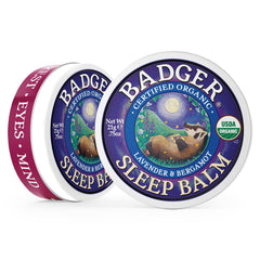 Badger Sleep Balm swirled on hand showing rich moisture.