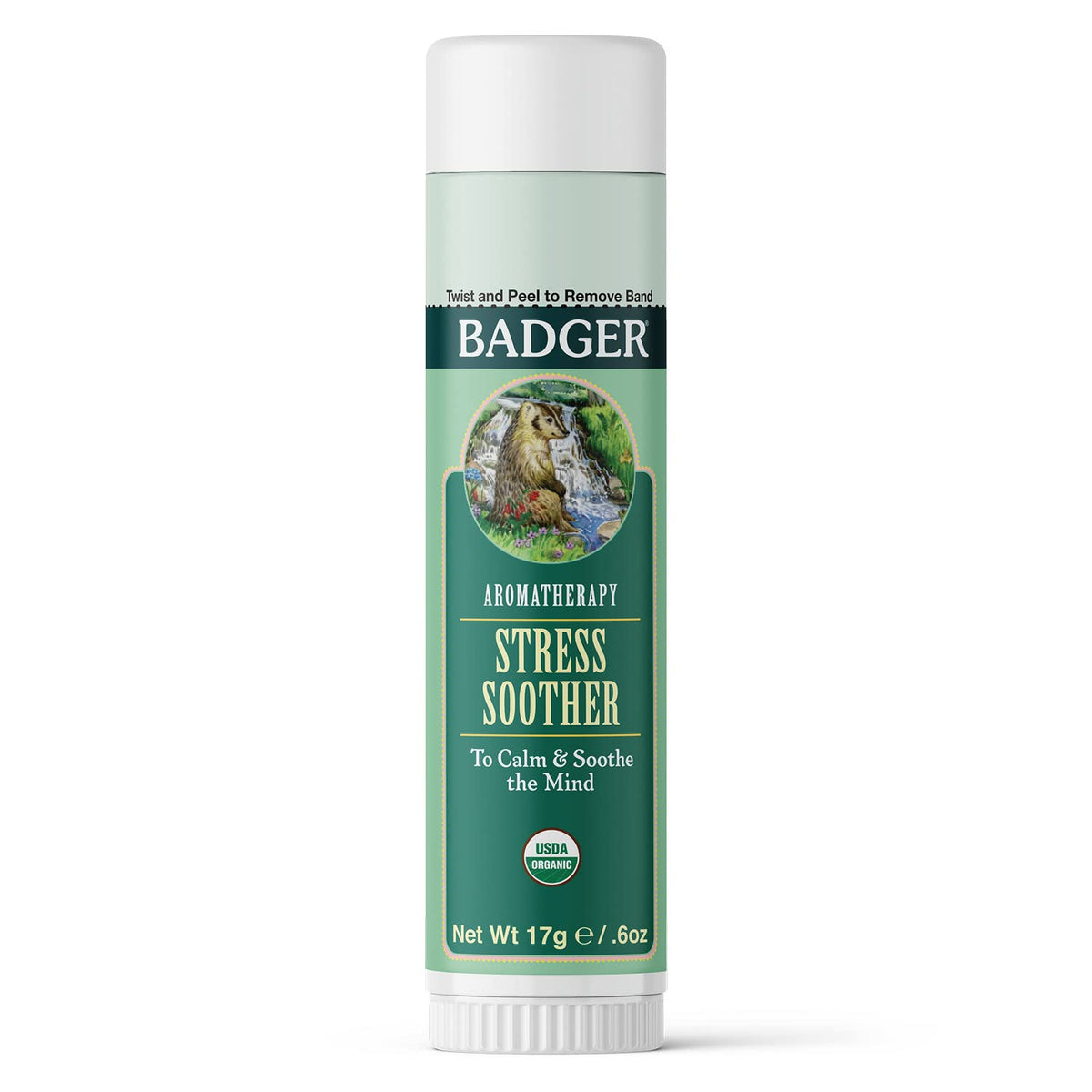 Front view of Badger Stress Soother Balm stick
