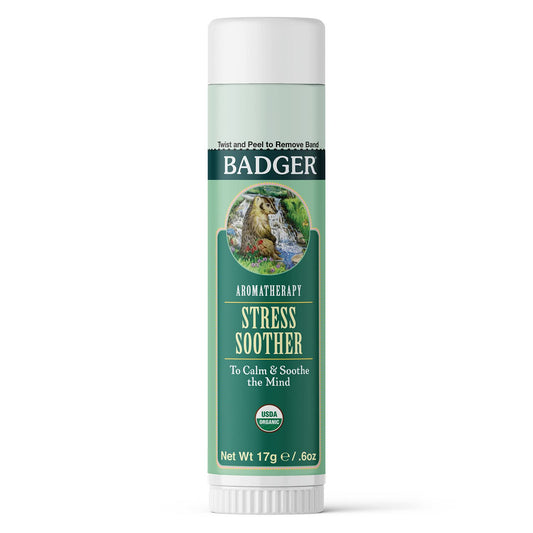 Front view of Badger Stress Soother Balm stick