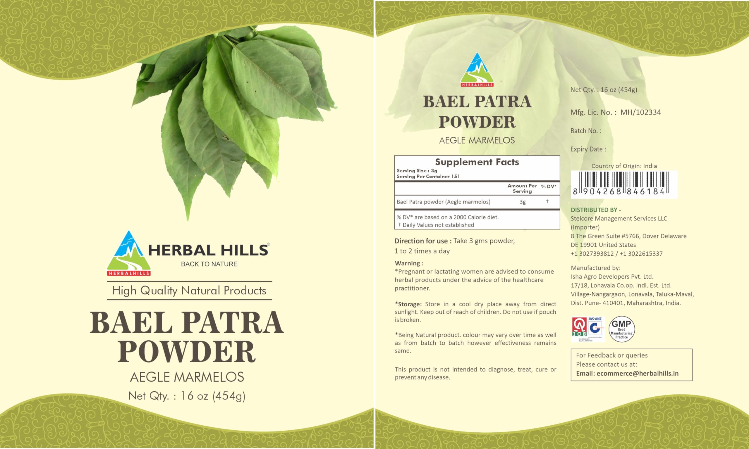 Bael leaf powder and Bilva powder details