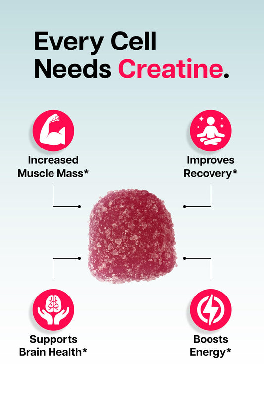 Close-up of Baese Creatine Monohydrate Gummies chewables