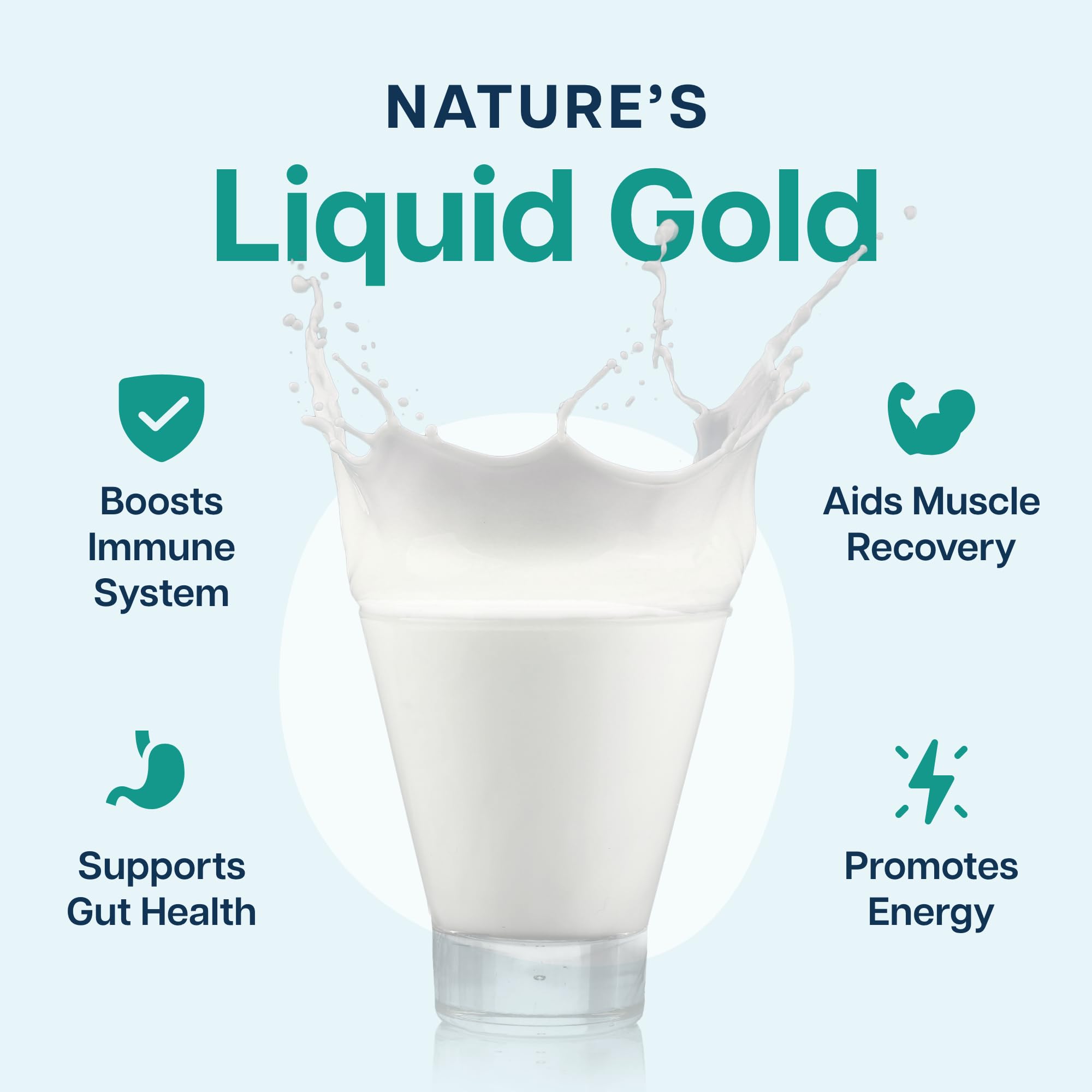 Close-up of unflavored colostrum powder in scoop