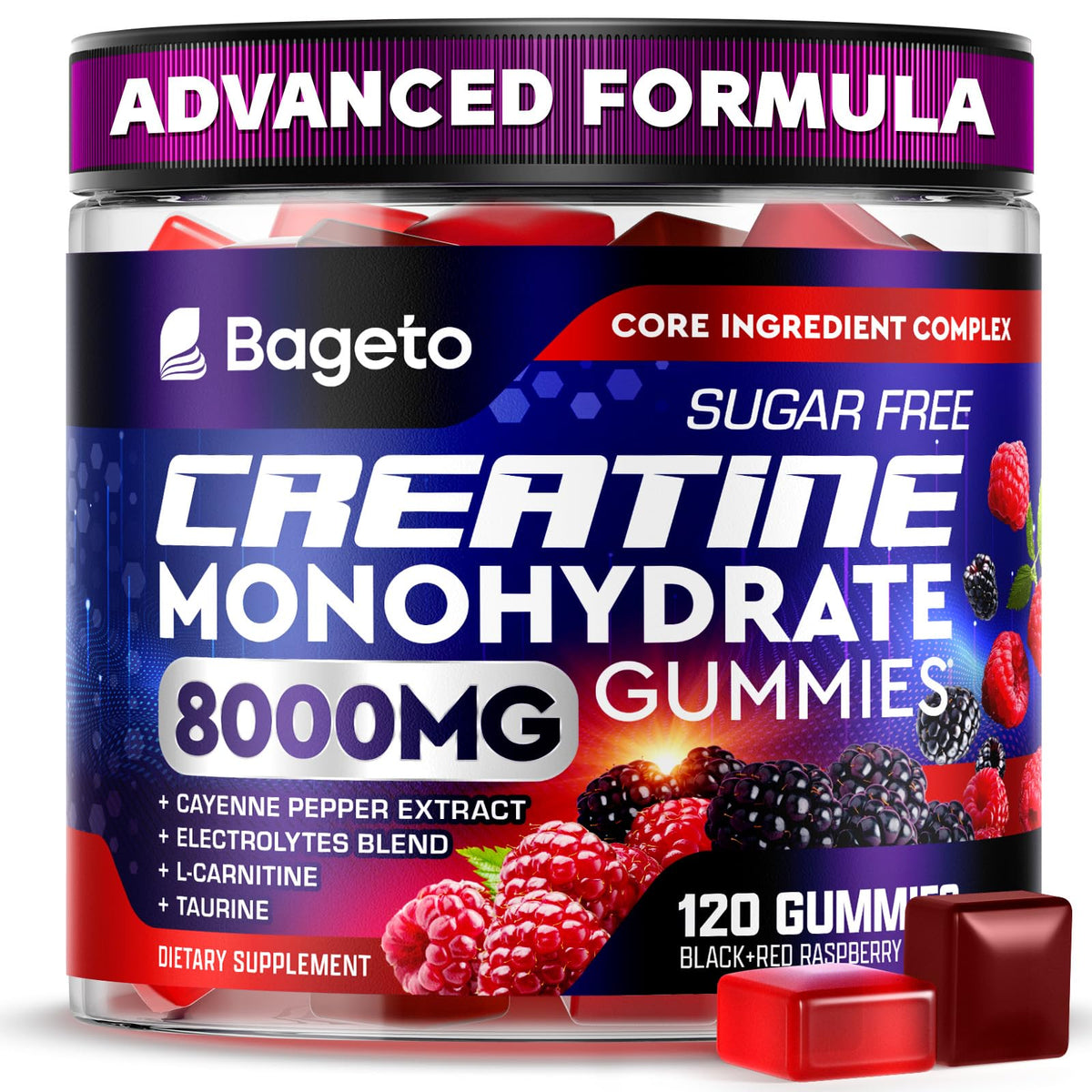 Bageto Creatine Monohydrate Gummies Berry flavor hero image