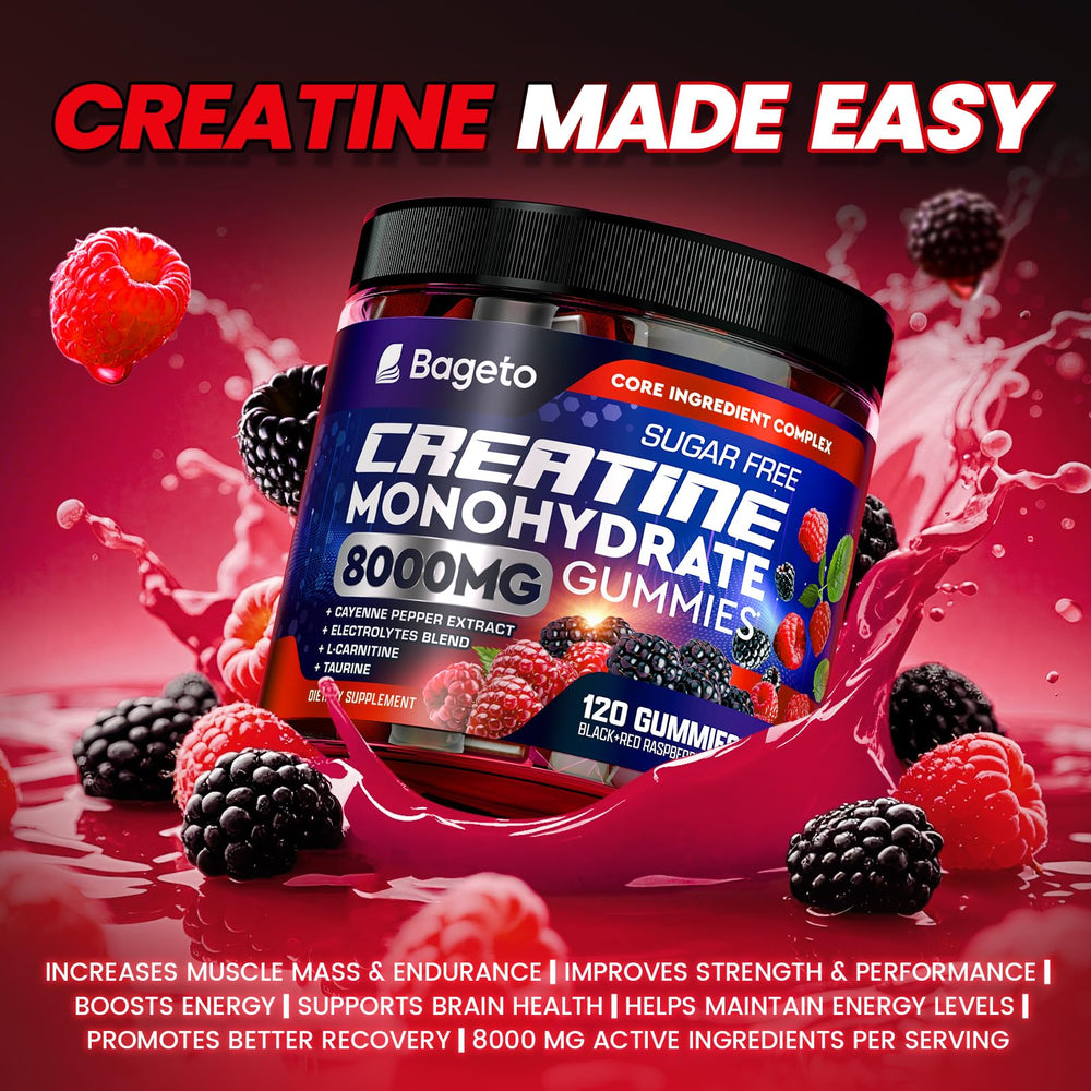 Bageto Creatine Monohydrate Gummies Berry flavor front pack shot