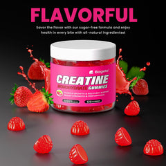 Close-up of Bageto Creatine Monohydrate Gummies 120-count label