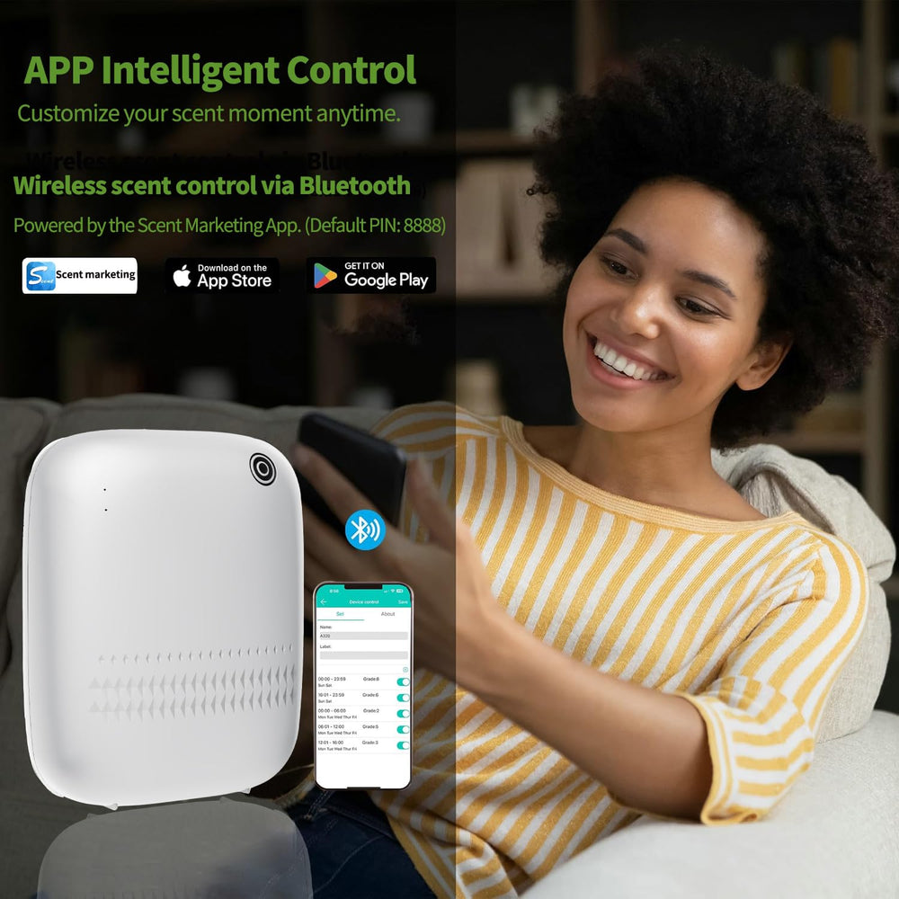 Baieshiji Bluetooth app setup for personalized scent control.