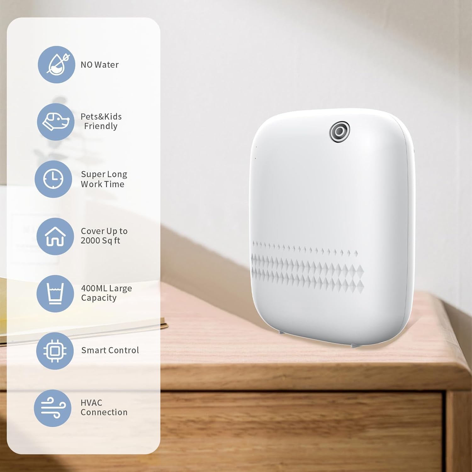 Scent machine in a hotel-like hospitality setting