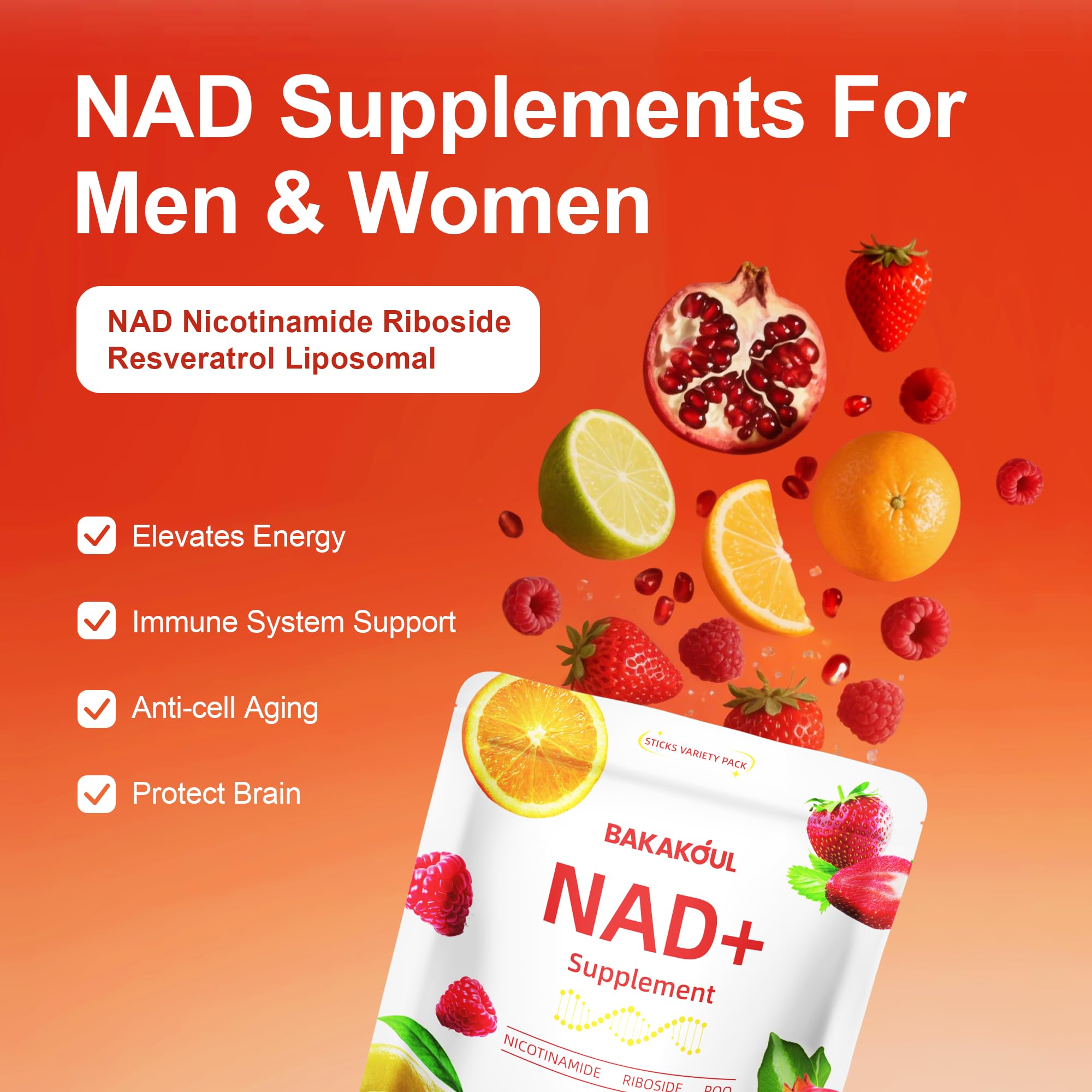 BAKAKOUL NAD cherry pomegranate flavor sachet