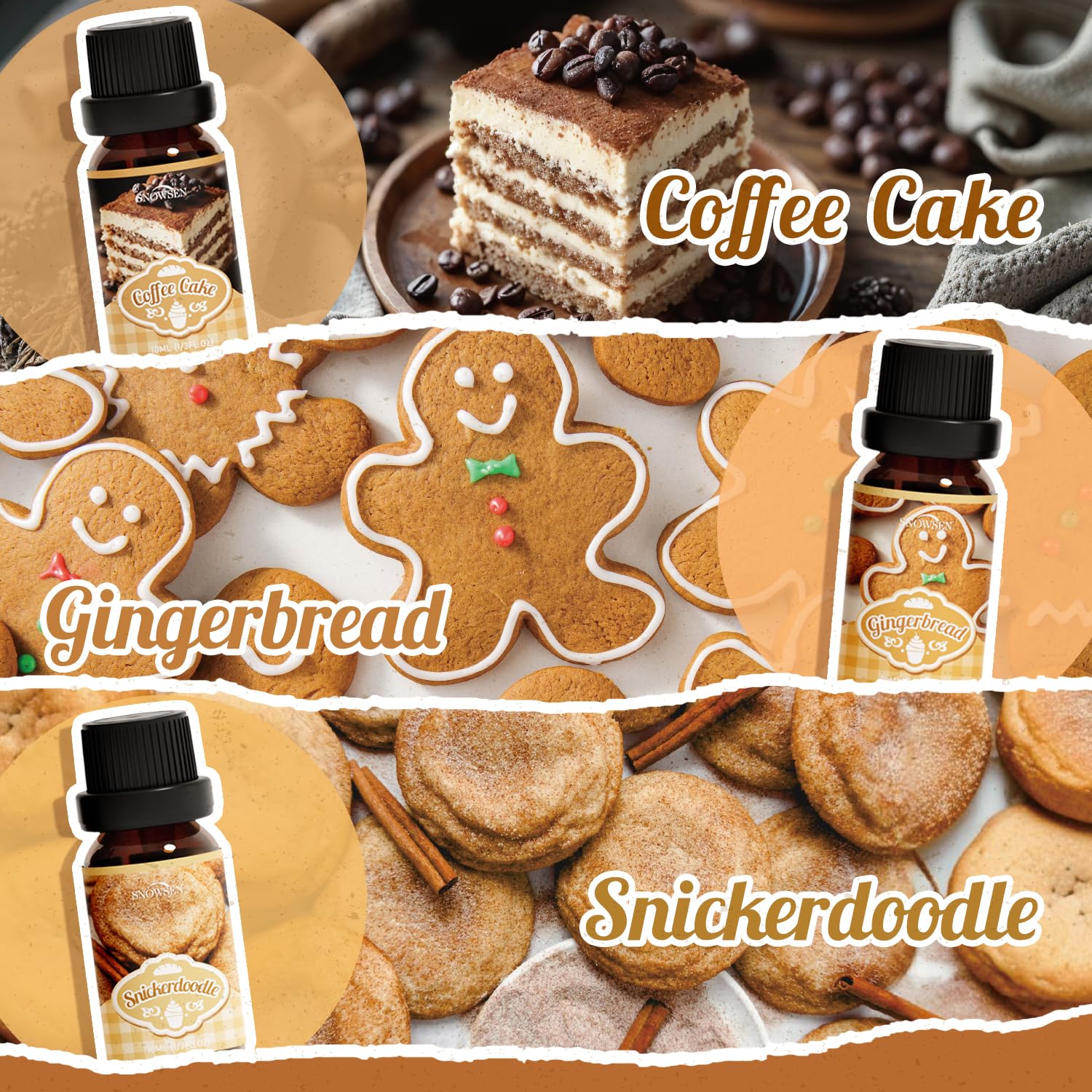 SNOWSEN Dessert Fragrance Oil bottle with Chocolate Cupcake scent