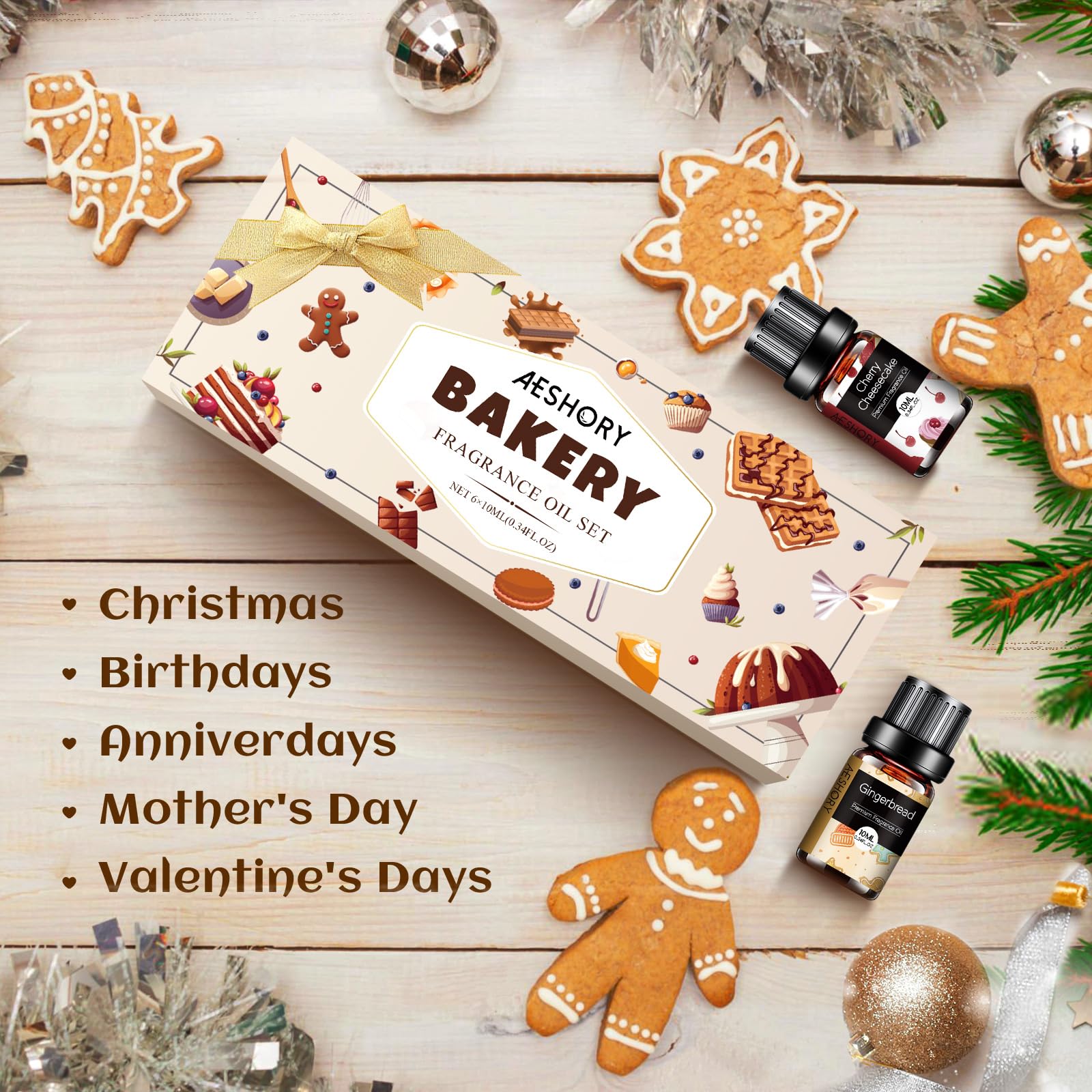 Gift-ready Bakery Essential Oils Set with six scents